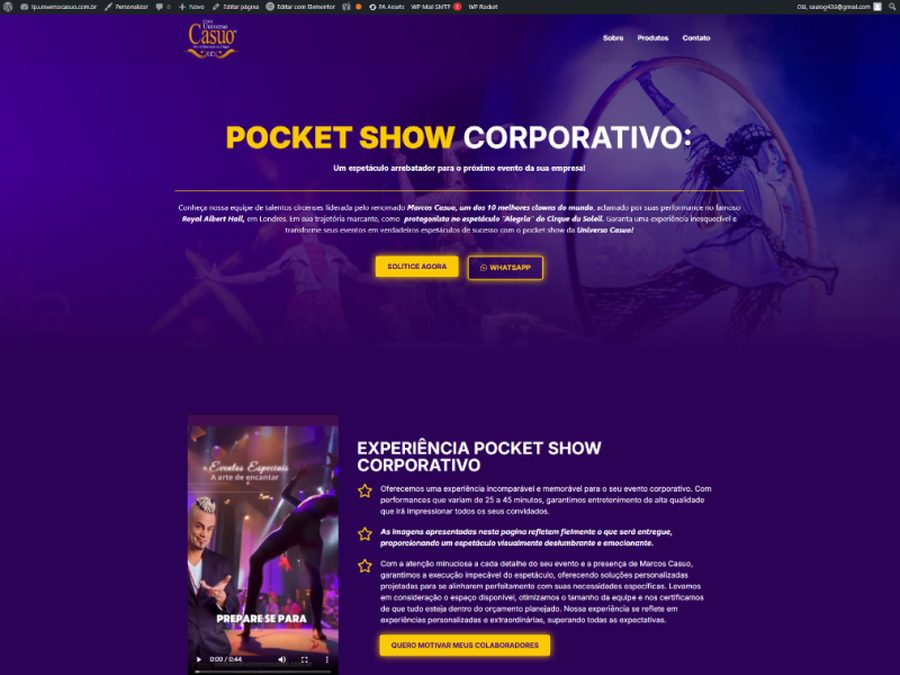 Site do Marcos Casuo desenvolvido pela SR Design
