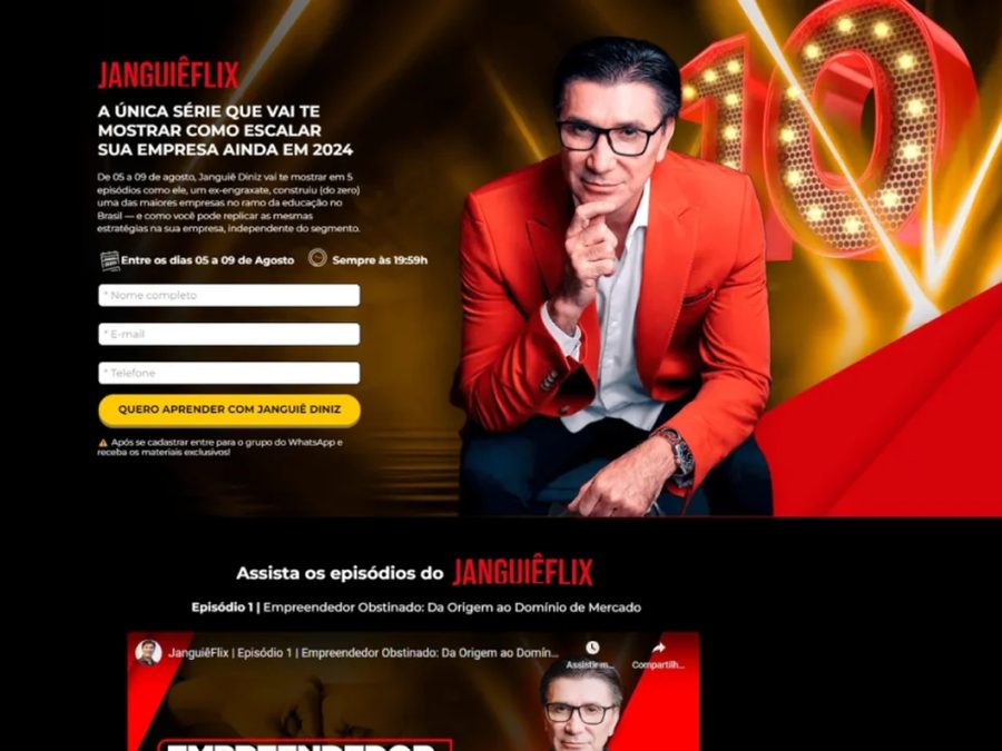 Plataforma Janguieflix desenvolvida pela SR Design