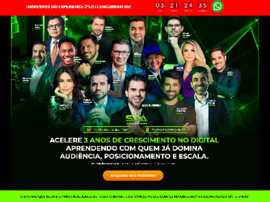 Landing page SDA Ao Vivo desenvolvida pela SR Design